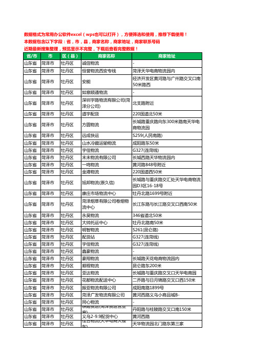 2020新版山东省菏泽市牡丹区物流工商企业公司商家名录名单黄页联系电话号码地址大全174家