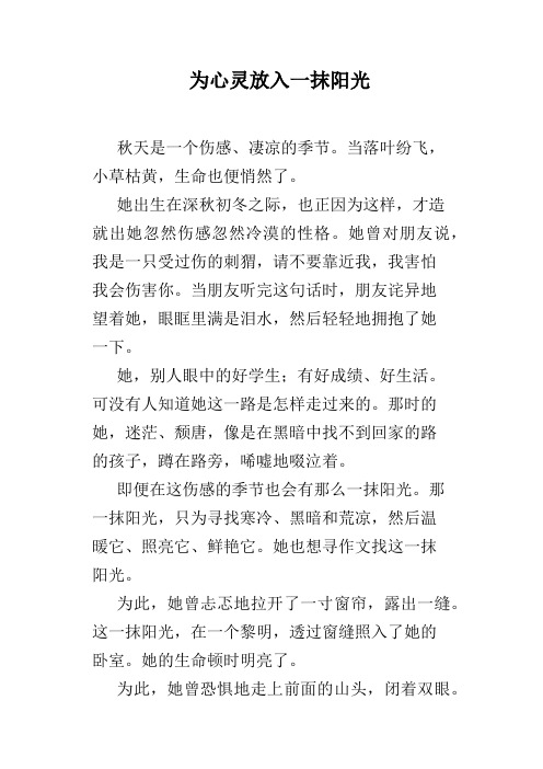 为心灵放入一抹阳光