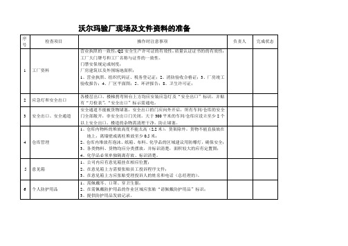 沃尔玛验厂要求