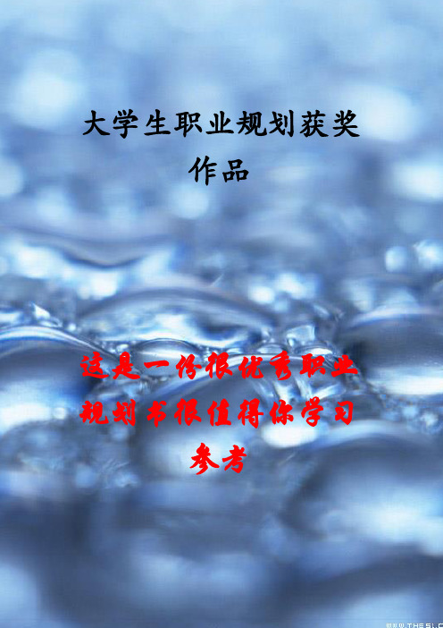 大学生职业规划获奖作品——C