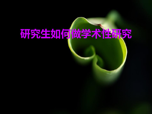 研究生如何做研究 PPT课件