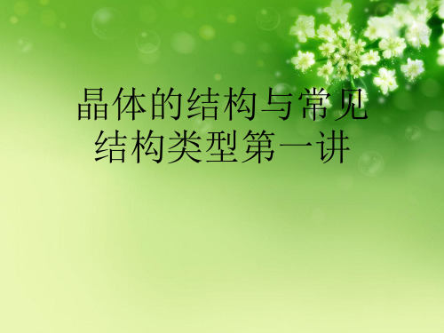 晶体的结构与常见结构类型第一讲优秀课件