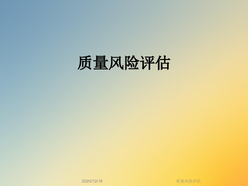 质量风险评估