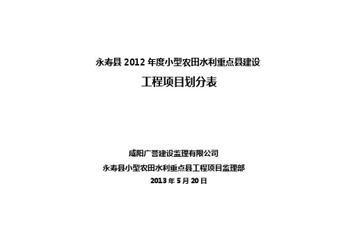 2012年度小型农田水利工程项目划分表 (1)