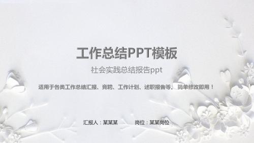 【通用PPT】社会实践总结报告ppt