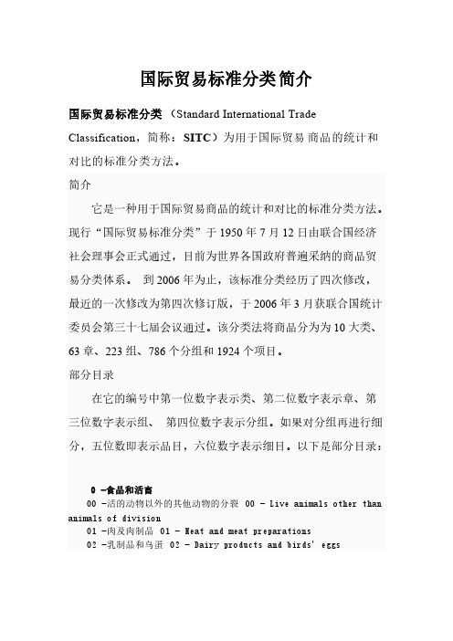 [VIP专享]SITC_国际贸易标准分类(2分位中文名称)