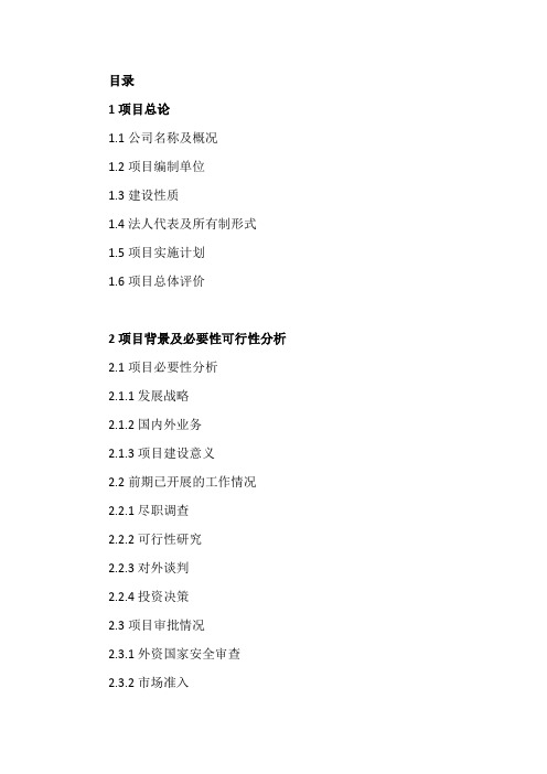 境外公司成立可行性报告