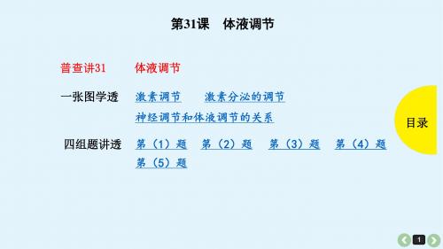 2019年高考生物(全国版)复习教案课件第31课体液调节(共40张PPT)