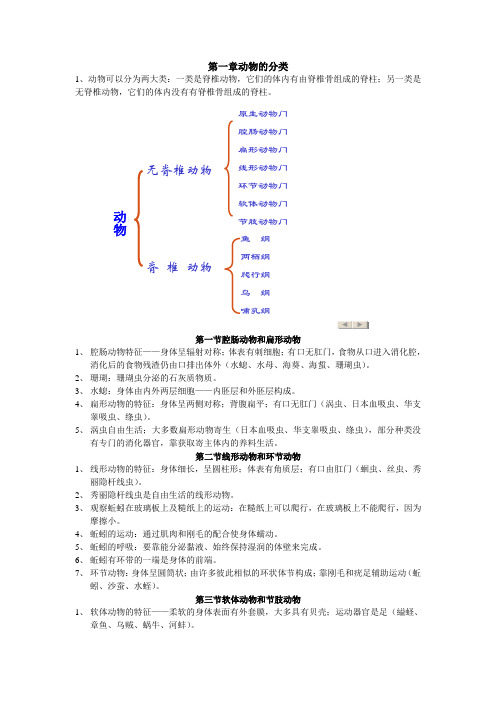 初二生物上册期中复习提纲(xin)