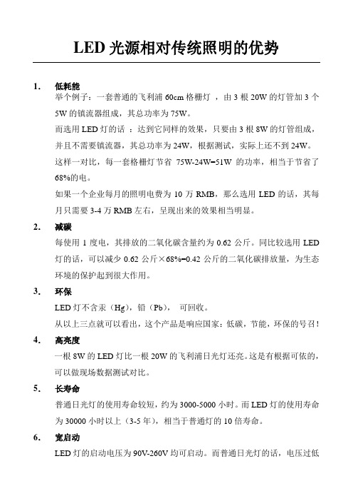 LED光源相对传统照明的优势