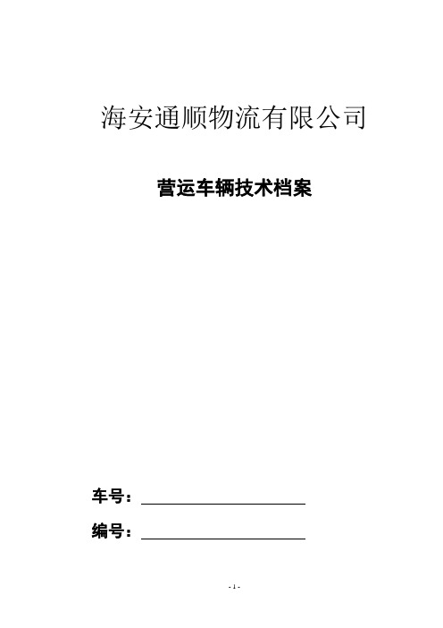 车辆档案范本(一车一档)-(1)