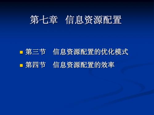 第七章信息资源配置2