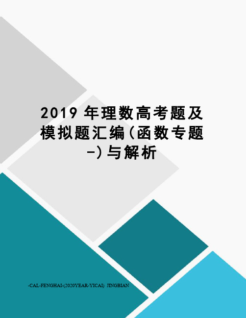 2019年理数高考题及模拟题汇编(函数专题-)与解析