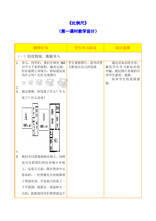 教学设计 《比例尺》教学设计 全市一等奖