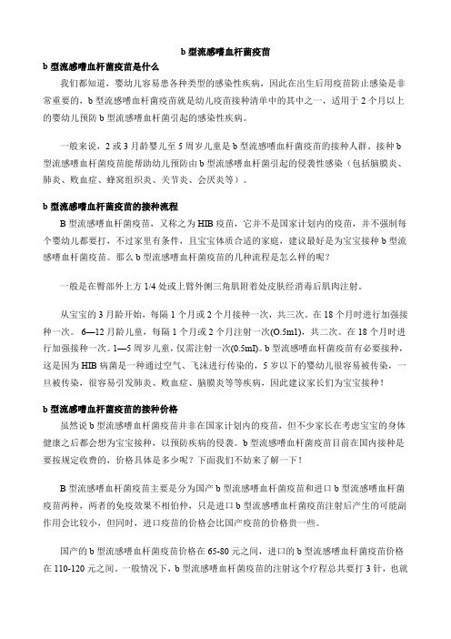 b型流感嗜血杆菌疫苗