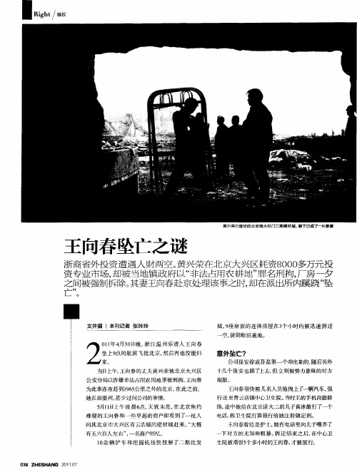 王向春坠亡之谜