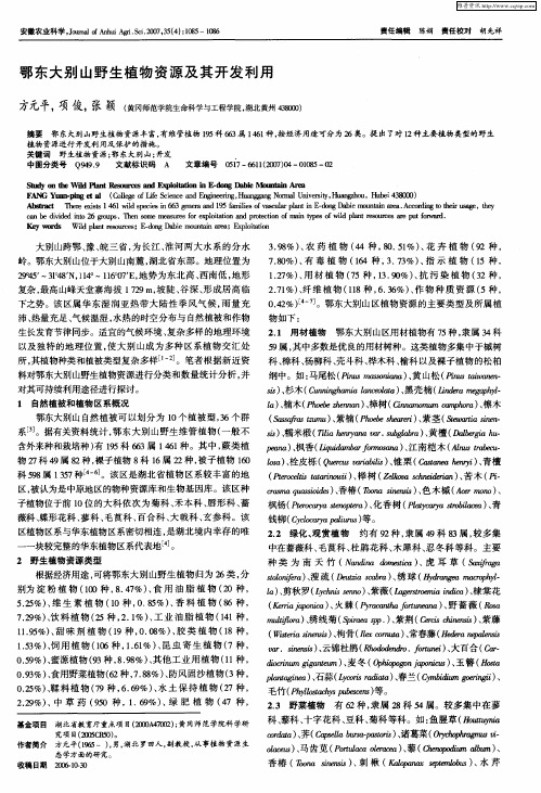鄂东大别山野生植物资源及其开发利用