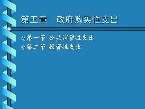 第五章  政府购买性支出
