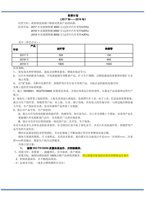 三年经营计划