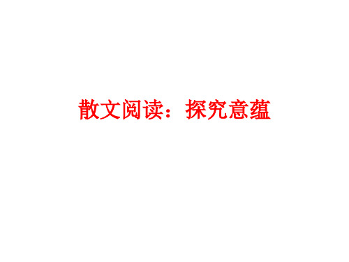 散文阅读探究意蕴