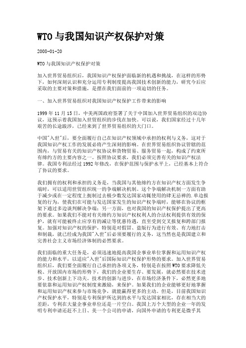 WTO与我国知识产权保护对策.