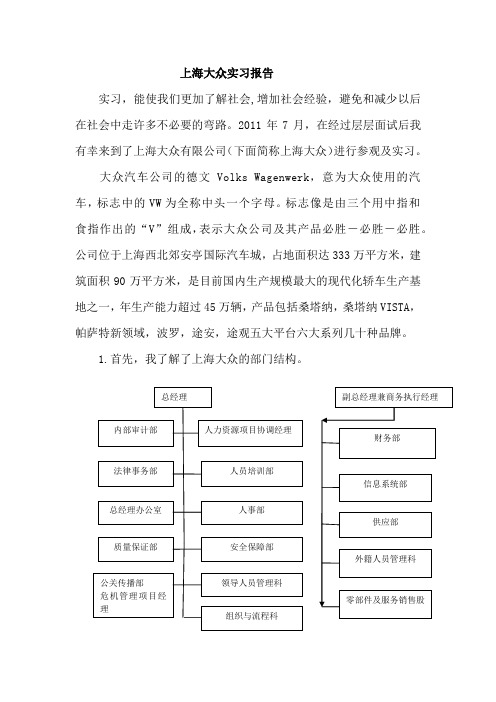 上海大众实习报告