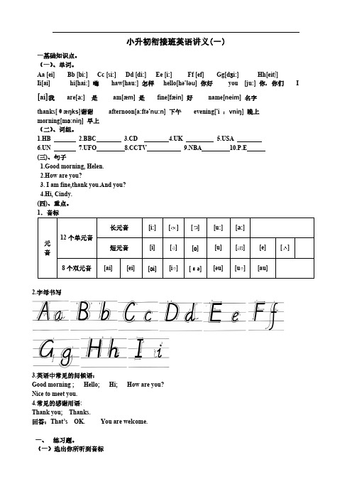 【VIP专享】小升初衔接班英语