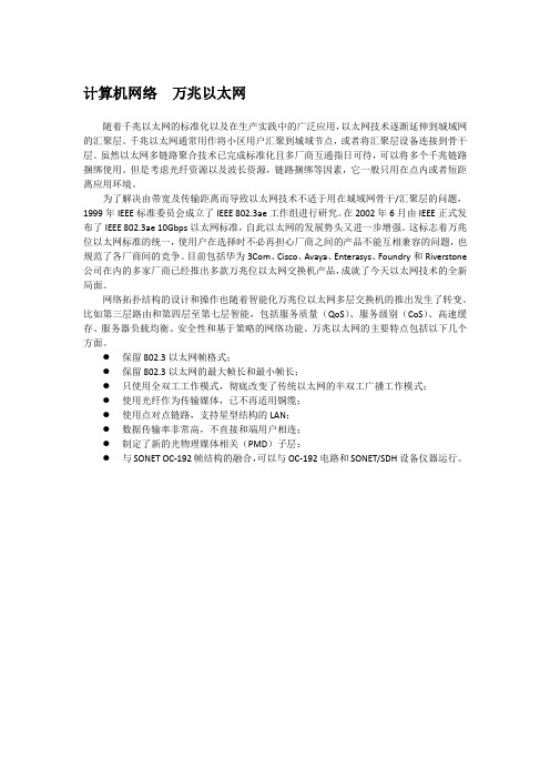 计算机网络  万兆以太网