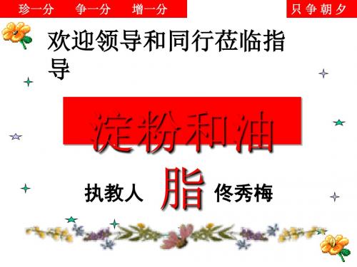 淀粉和油脂 PPT教学课件1 沪教版