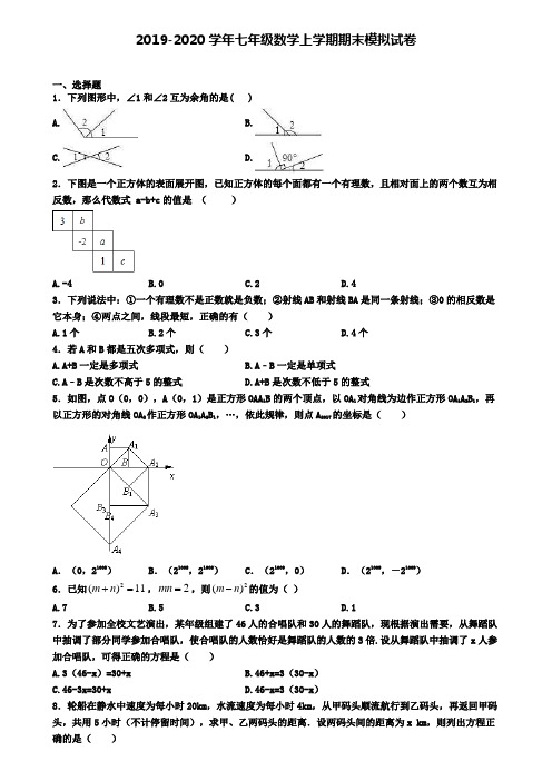 ┃试卷合集4套┃2020年天津市武清区数学七年级(上)期末达标检测模拟试题