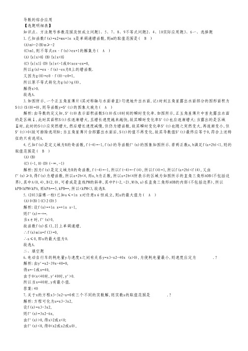 高考数学一轮复习检测《导数的综合应用》.pdf