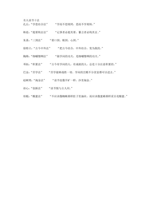 名人读书十四法