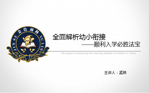 幼小衔接专家教授讲座PPT模板