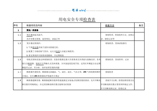 用电安全专项检查表