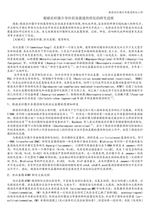 根癌农杆菌介导遗传转化心得