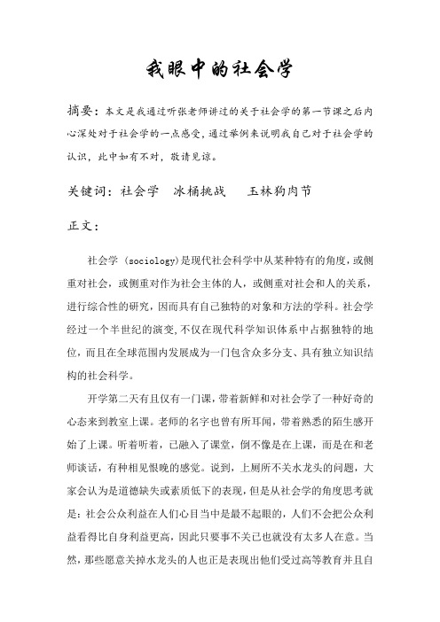 我眼中的社会学