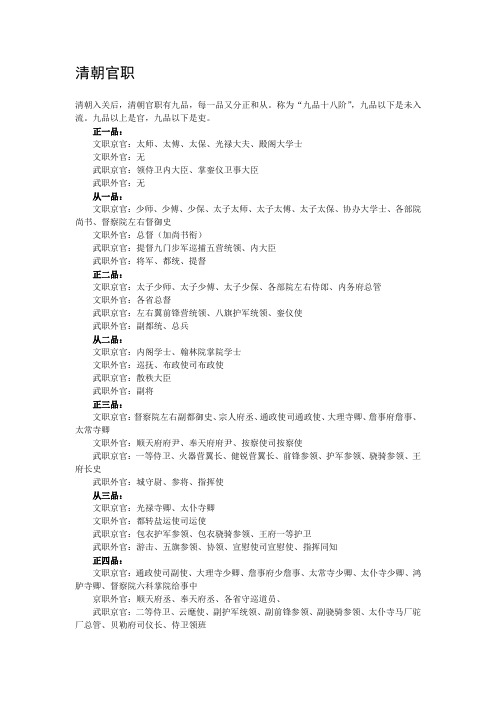 清朝官职