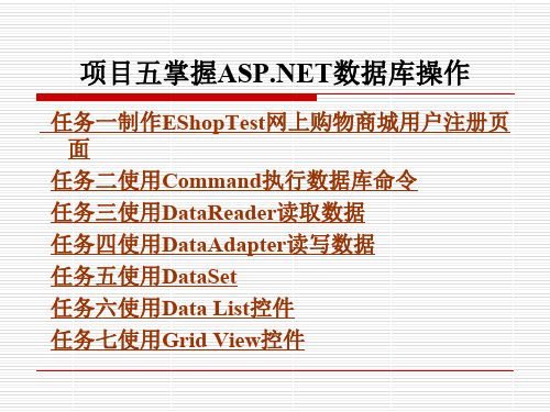 《ASPN--(北京理工大学出版)-项目五掌握ASPN数据库操作