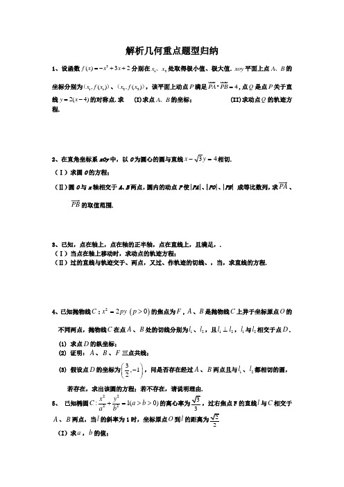 解析几何重点题型归纳