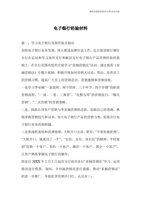 电子银行经验材料