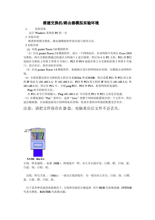 搭建交换机路由器模拟实验环境