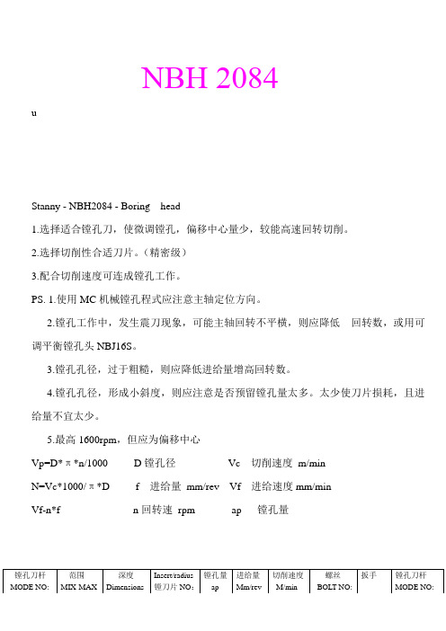 镗刀参数
