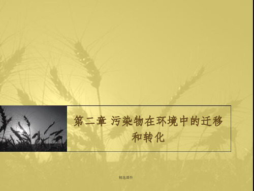 环境毒理学02 污染物在环境中的迁移和转化