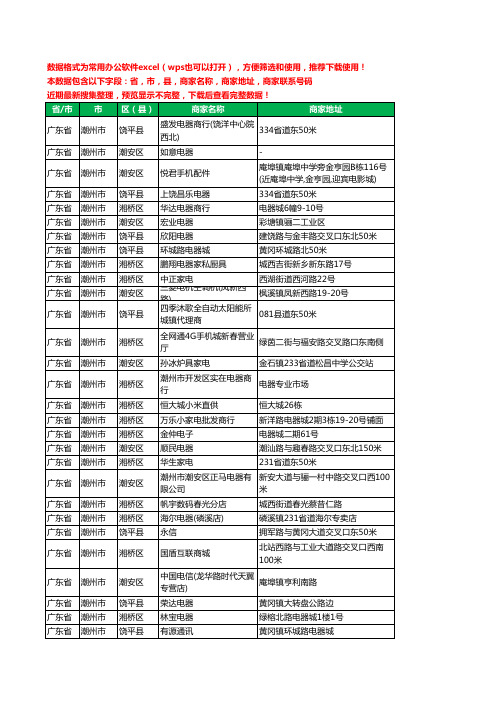 2020新版广东省潮州市数码商城工商企业公司商家名录名单联系电话号码地址大全299家