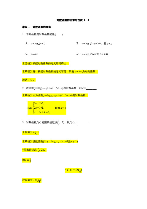 第4章专题5 对数函数以及图像与性质(一)-【新教材】人教A版(2019)高中数学必修第一册常考题型