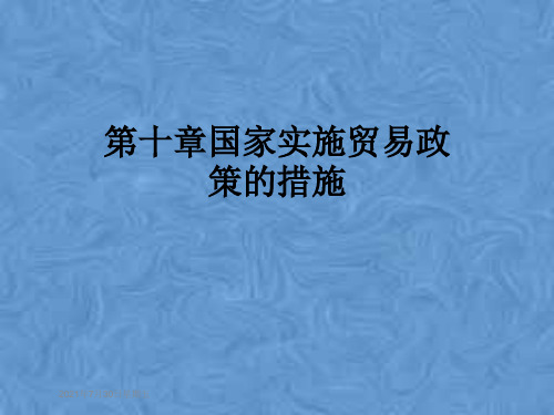 第十章国家实施贸易政策的措施