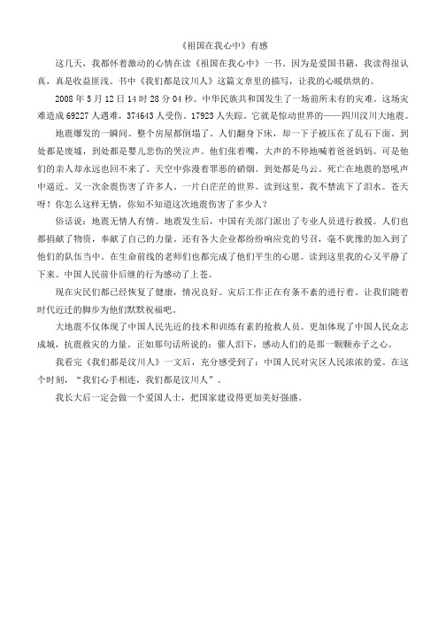 小学语文《祖国在我心中》有感(6)