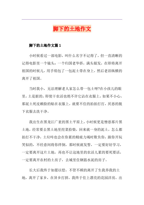 脚下的土地作文