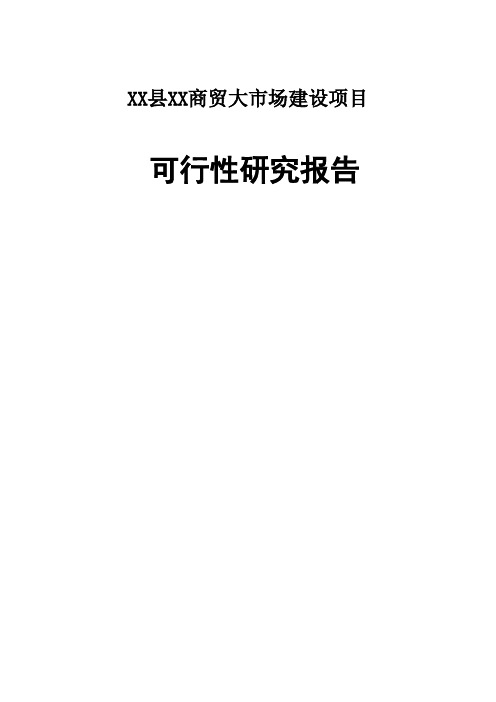 XX县XX商贸大市场建设项目可行性研究报告