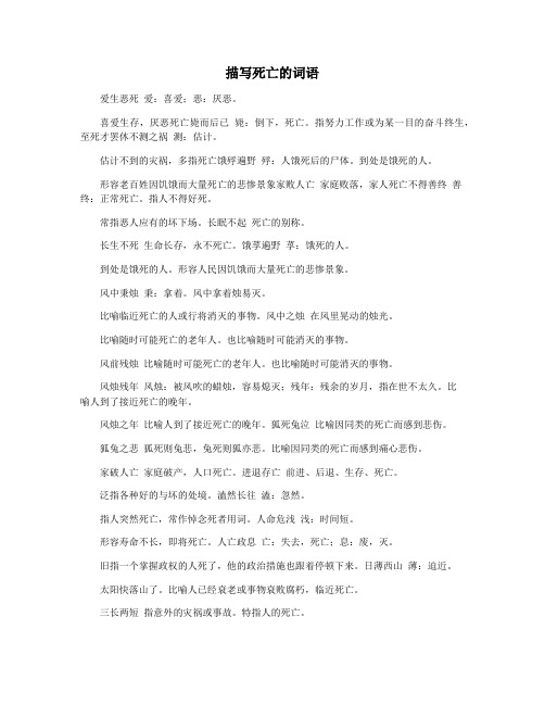 描写死亡的词语